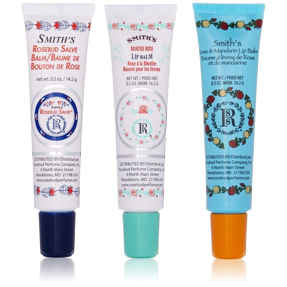 Rosebud Salve Trio Lip Balm Assortment 0.5 Ounce Dry Skin Moisturizing 3 pack